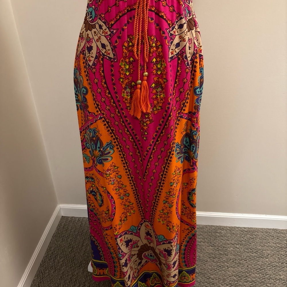 Soft surroundings Vibrant Pink and Orange Women's Skirt L